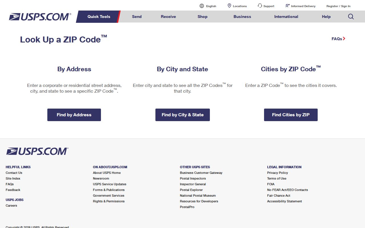 Bergenfield ZIP code directory using the USPS ZIP lookup